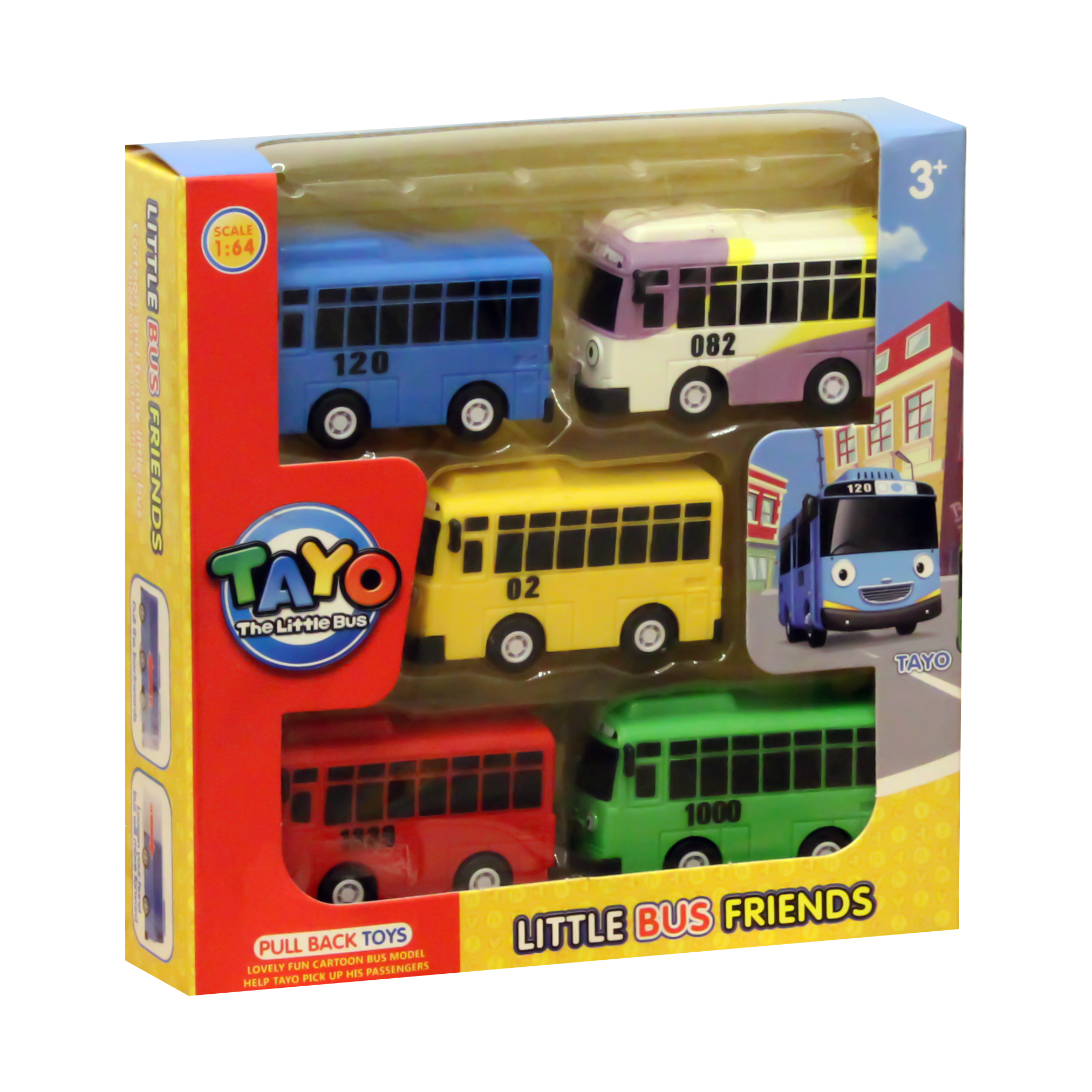 TAYO Little Bus Toy Mainan Kanak Bus sekolah No Light No Sound 5 in 1 set little tayo bus Mainan Bas