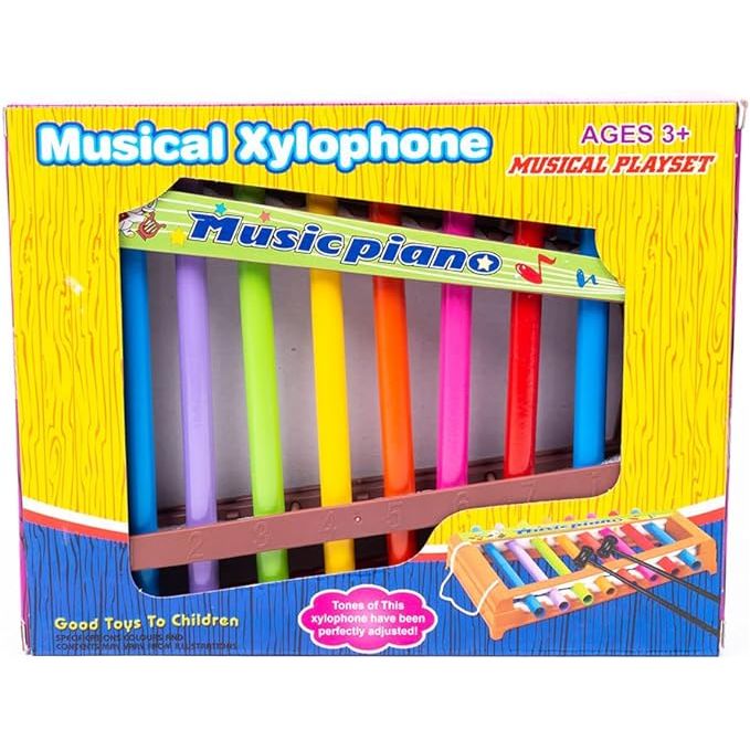 Plastic Educational Musical Xylophone With Crisp Pleasing And Clear Sound For Kids - Multi Color Small Size