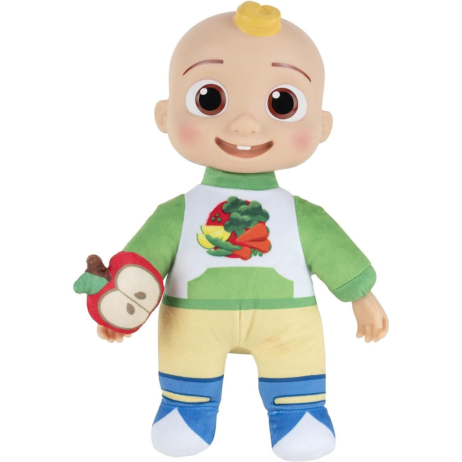 CoComelon Snack Time Features JJ Doll with Red Apple Plush - Plays Sounds, Phrases, and Clips of ‘Yes Yes Vegetables Song’