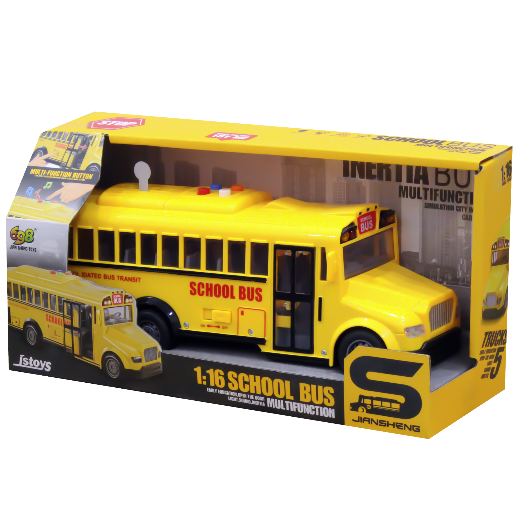 Jstoys 1:16 School Bus Multifunction Simulation City School Bus Model series