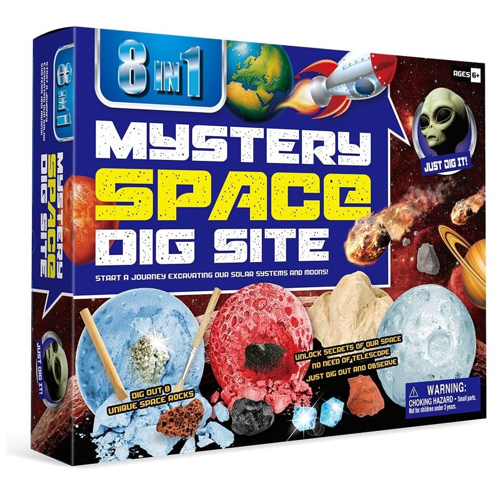 Eduman 8 In 1 Space Mystery space Site, Rocks Dig Kit D3145G, 6+