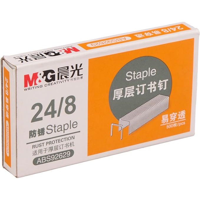 M&G 24/8 No.92629 multisize Staple - Silver (Pack of 10)