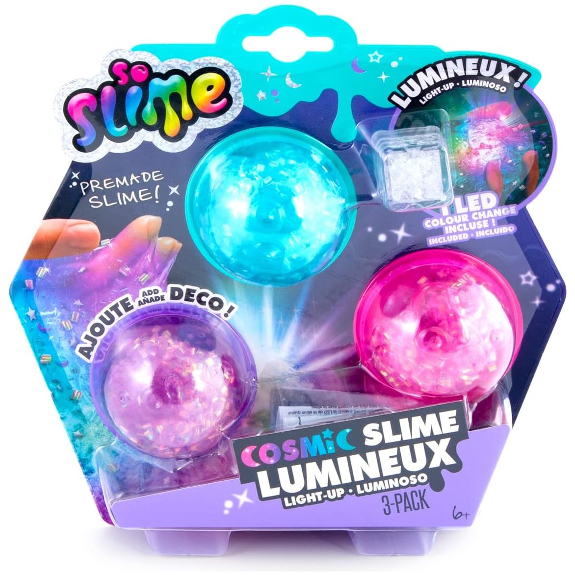 Canal Toys So Slime Light Up Crunch Slime - Cosmic 3 PACK