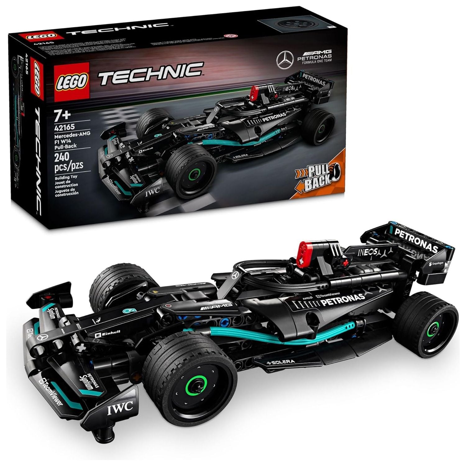 LEGO 42165 Technic Mercedes-AMG F1 W14 E Performance Pull-Back Car Toy, Mercedes Race Car Toy Model.