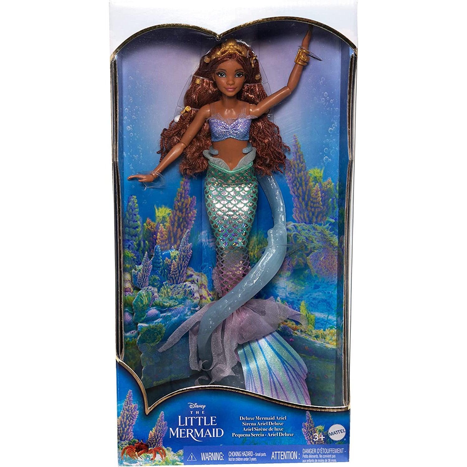 Mattel Disney The Little Mermaid Deluxe Mermaid Ariel Doll with Iridescent Tail, Hair Jewelry Beads, and Doll Stand - BumbleToys - 5-7 Years, Boys, Disney Princess, dup-review-publication, Fashion Dolls & Accessories, Girls, Mattel, Pre-Order