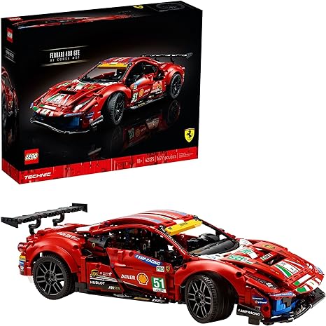 LEGO Technic Ferrari 488 GTE “AF Corse #51” 42125 - Champion GT Series Sports Race Car, Exclusive Collectible Model Kit, Collectors Set for Adults to Build