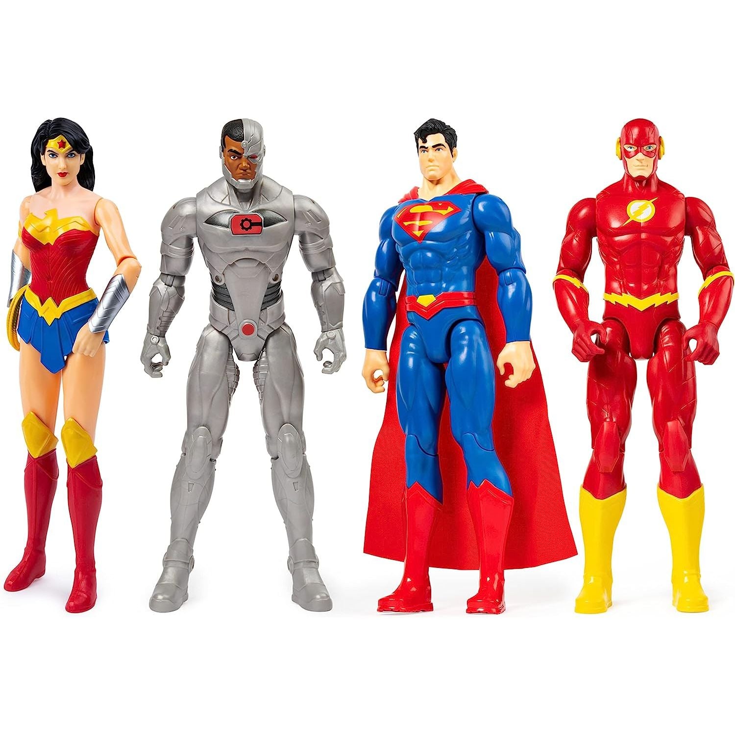 DC Comics 12-inch Action Figure 4-Pack with Superman, The Flash, Wonder Woman and Cyborg