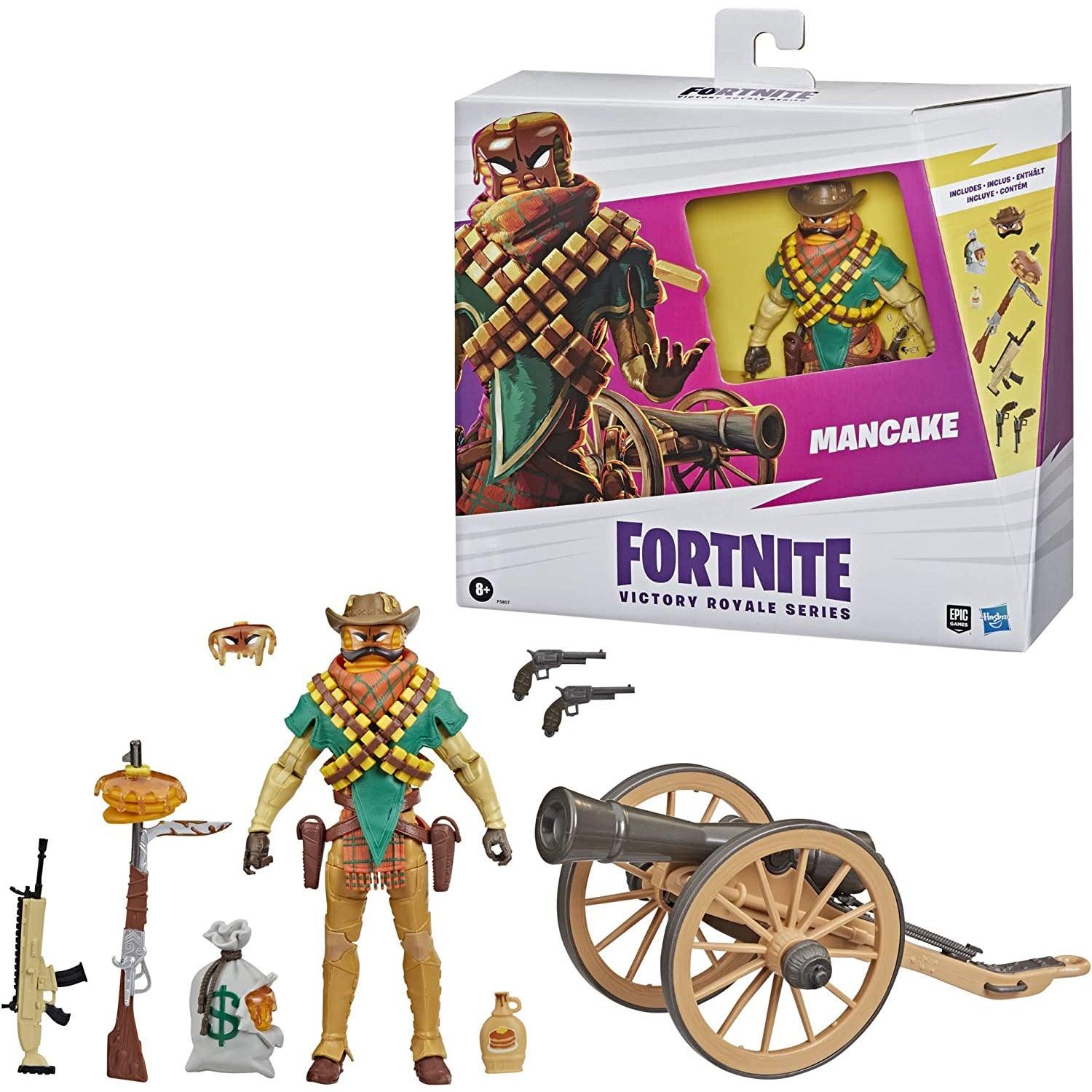 FORTNITE Hasbro Victory Royale Series Mancake Deluxe Pack Collectible Action Figure with Accessories - Ages 8 and Up, 6-inch - BumbleToys - 8+ Years, 8-13 Years, Action Battling, Action Figures, Boys, Figures, Fortnite, OXE, Pre-Order
