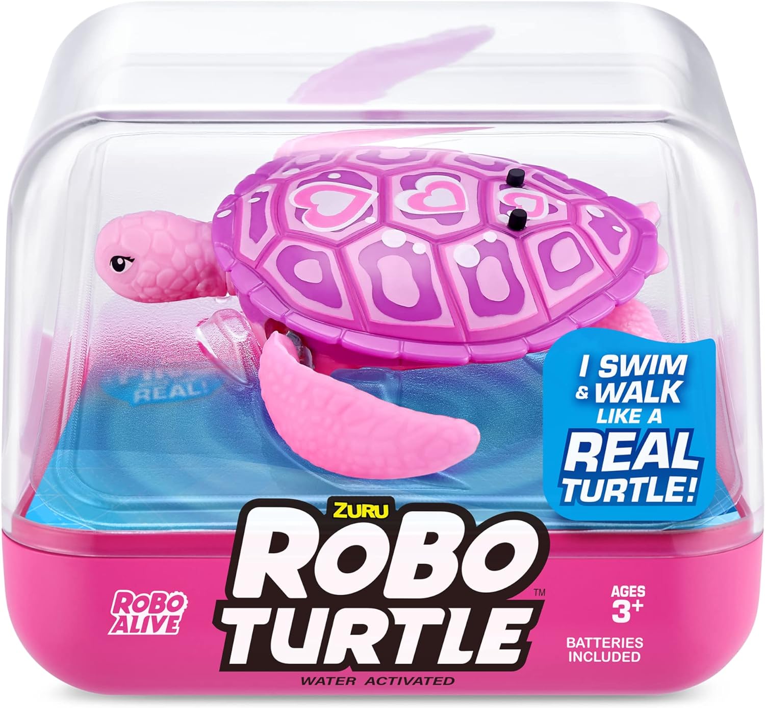 ZURU S001-Robo Alive Series 1 Turtle for Kids, Multicolor - Pink