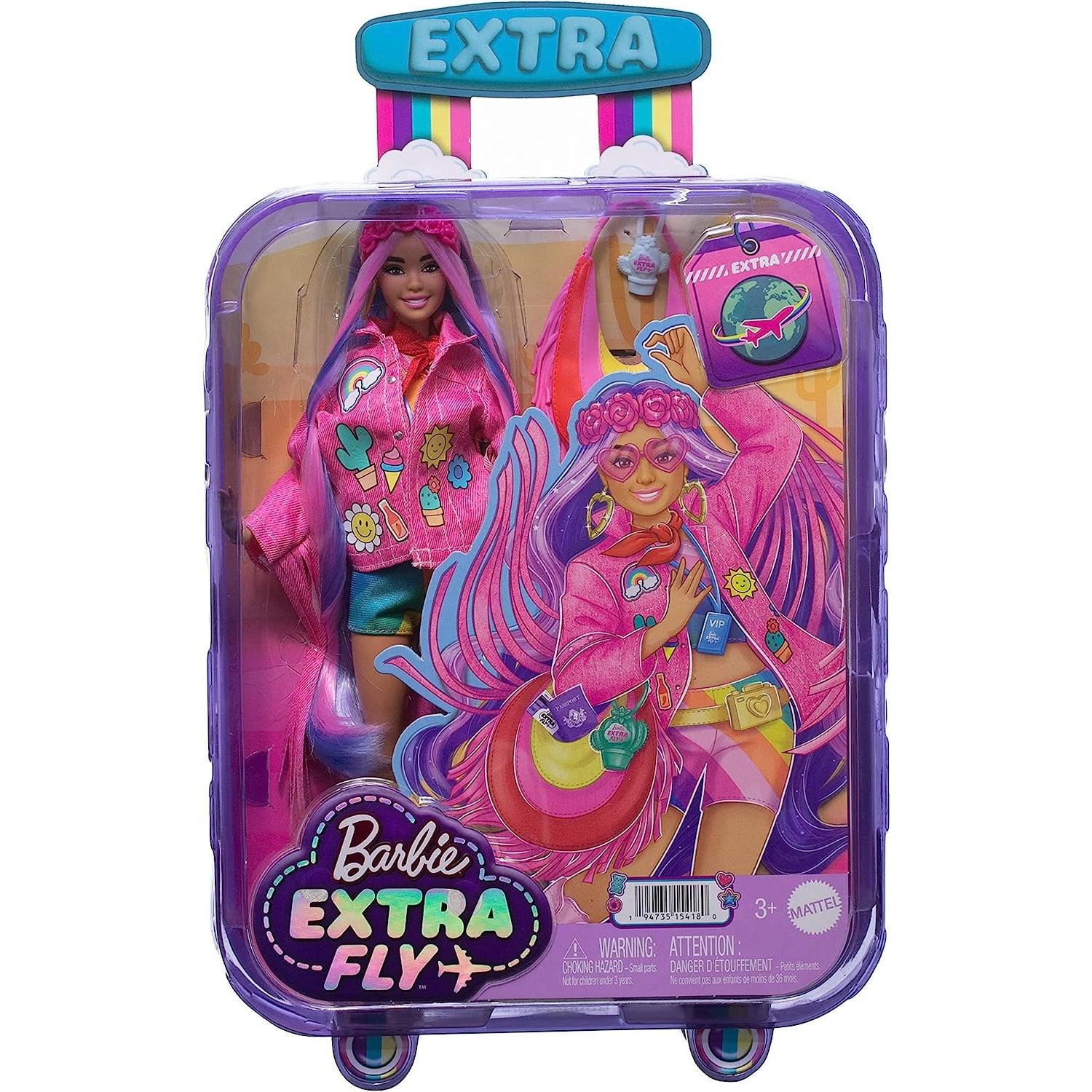 Barbie Extra Fly Doll with Desert-Themed Travel Clothes & Accessories, Fringe Jacket & Oversized Bag - BumbleToys - 5-7 Years, Barbie, Barbie Extra, Dolls, Fashion Dolls & Accessories, Girls, OXE, Pre-Order