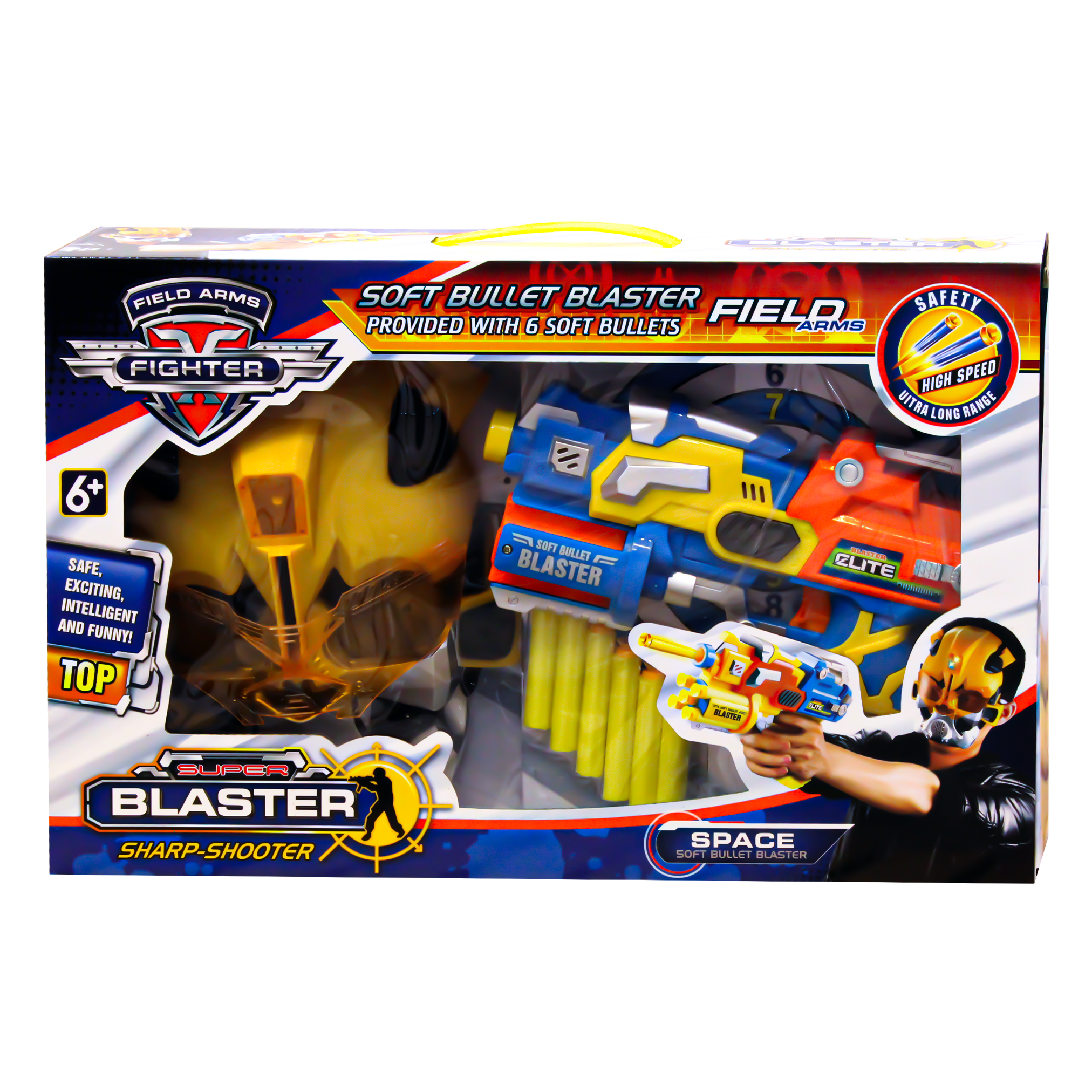 FIELD ARMS FIGHTER SPACE SOFT BULLET BLASTER SHARP SHOOTER WITH FACE MASK Guns & Darts