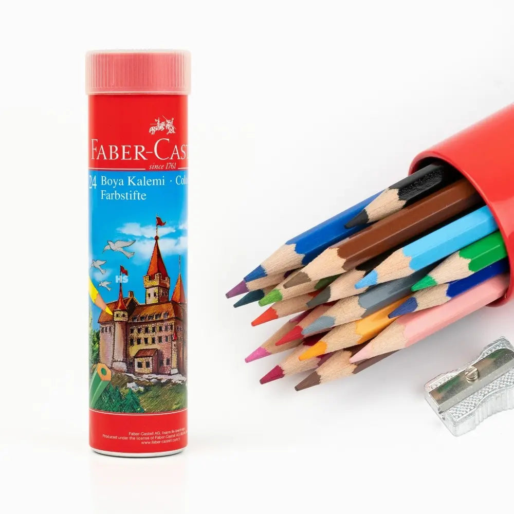 Faber Castell Color Pencils Metal Tube 24 Pieces - Multi Color