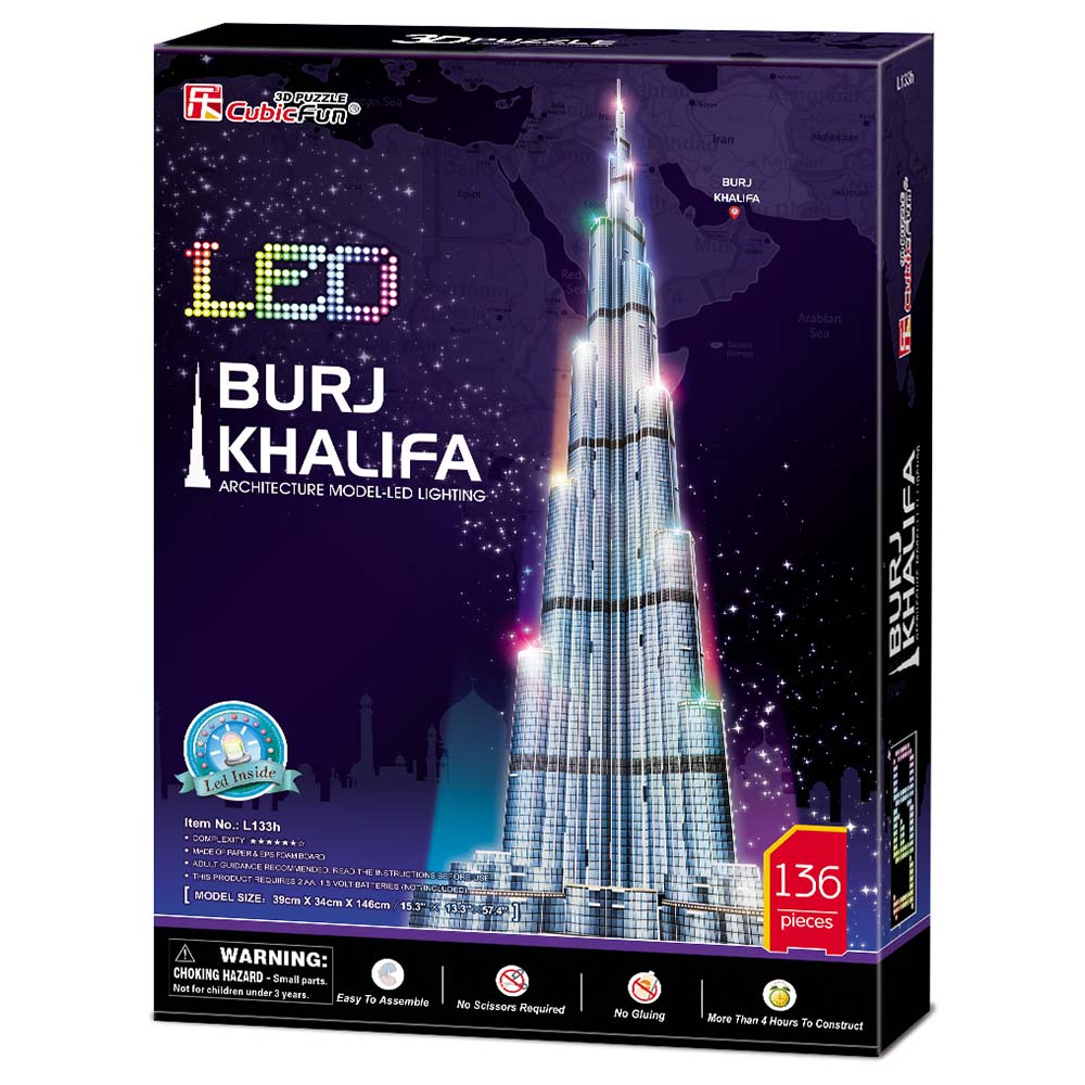 CubicFun L133H Burj Khalifa 3D Puzzle 136 Pieces