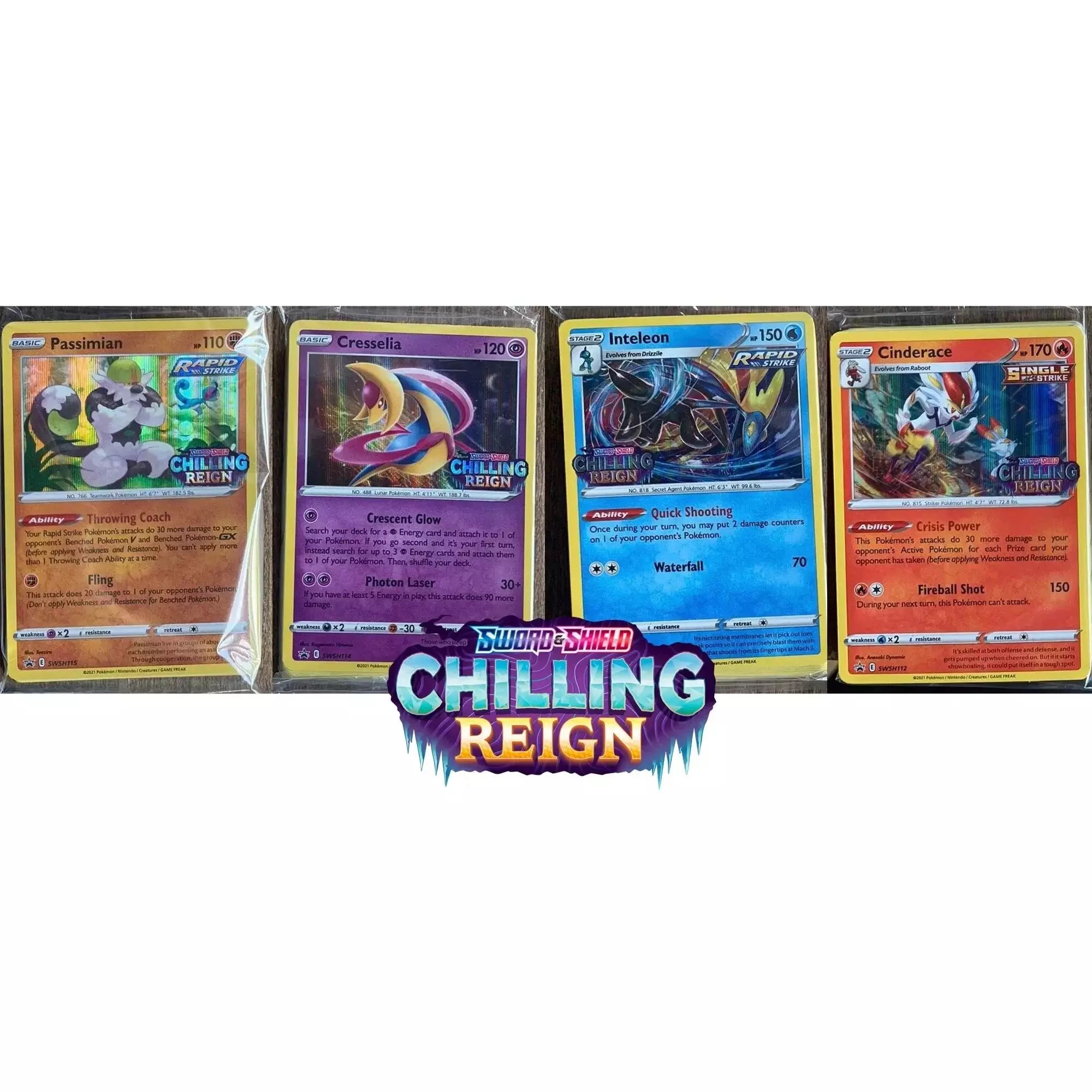 Pokemon Trading Cards Set of 23 Cards - Sword & Shield Chilling Reign - BumbleToys - 8-13 Years, Boys, Card & Board Games, Pokémon, Pre-Order, Puzzle & Board & Card Games