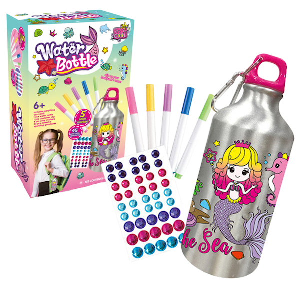Color Your Own Water Bottle - Little Mermaid (Small Size)