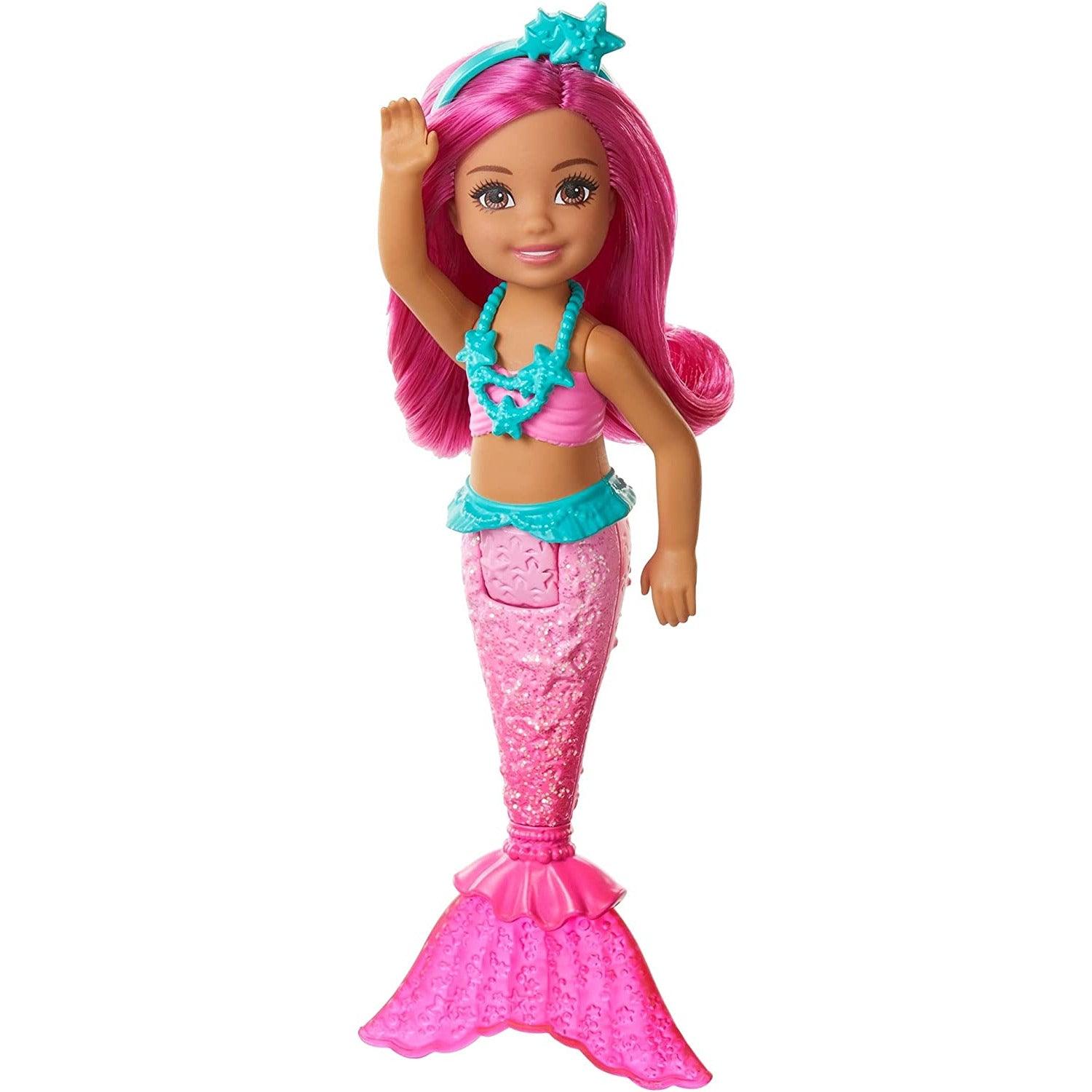 Barbie Dreamtopia Chelsea Mermaid Doll, 6.5-inch with Pink Hair and Tail, Multicolor - BumbleToys - 5-7 Years, Barbie, Fashion Dolls & Accessories, Girls, Mermaid, Pre-Order