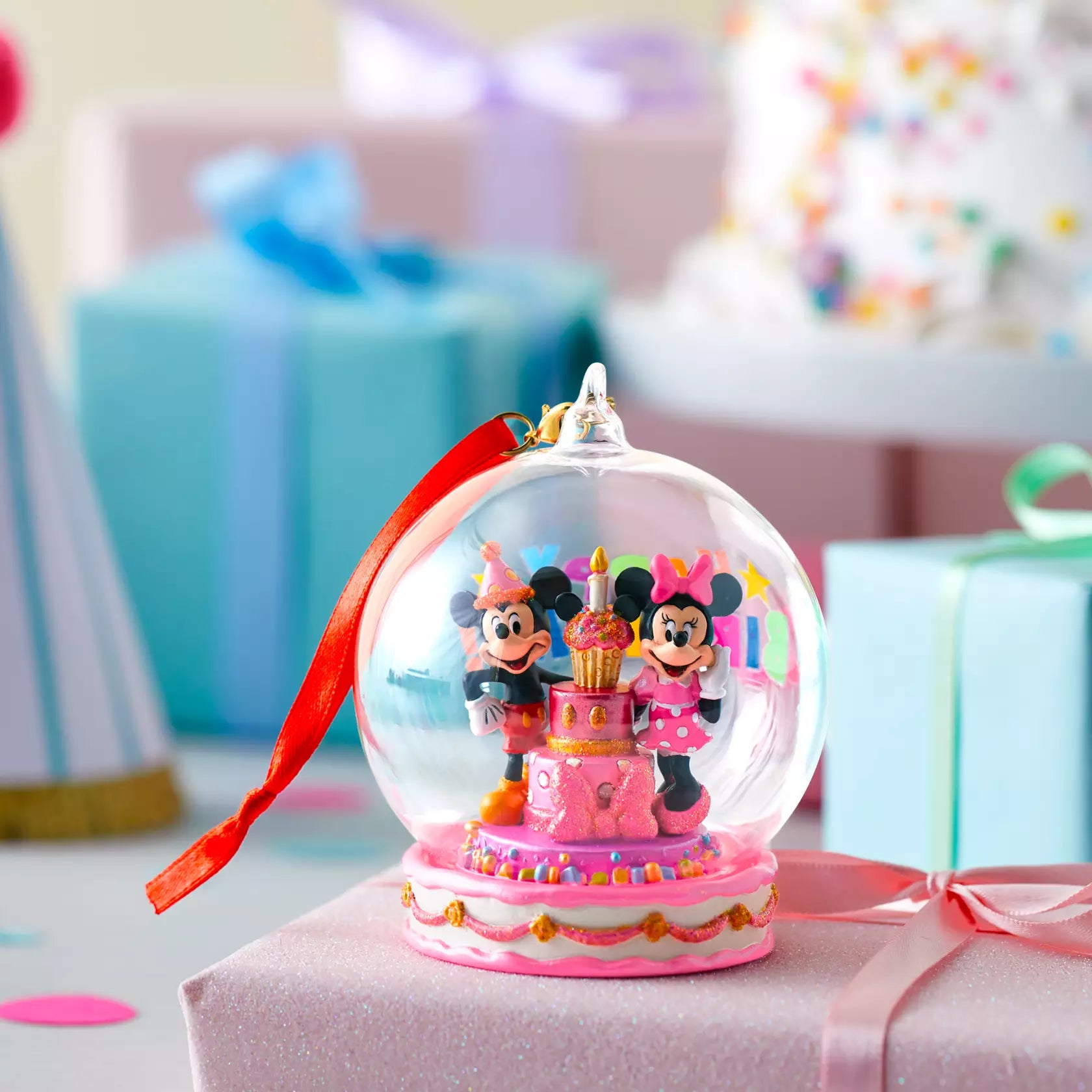 Disney Mickey and Minnie Mouse Happy Birthday Ornament - BumbleToys - 5-7 Years, 8-13 Years, Girls, Mickey & Minnie, Miniature Dolls & Accessories, OXE