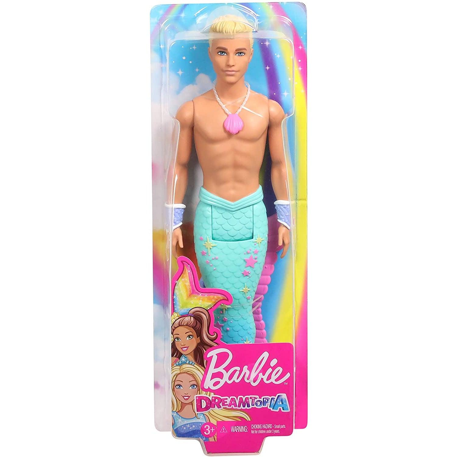 Barbie Dreamtopia Merman Doll, Approx. 12-Inch with Blue Rainbow Tail and Blonde Hair - BumbleToys - 5-7 Years, Barbie, Fashion Dolls & Accessories, Girls, Mermaid, Pre-Order