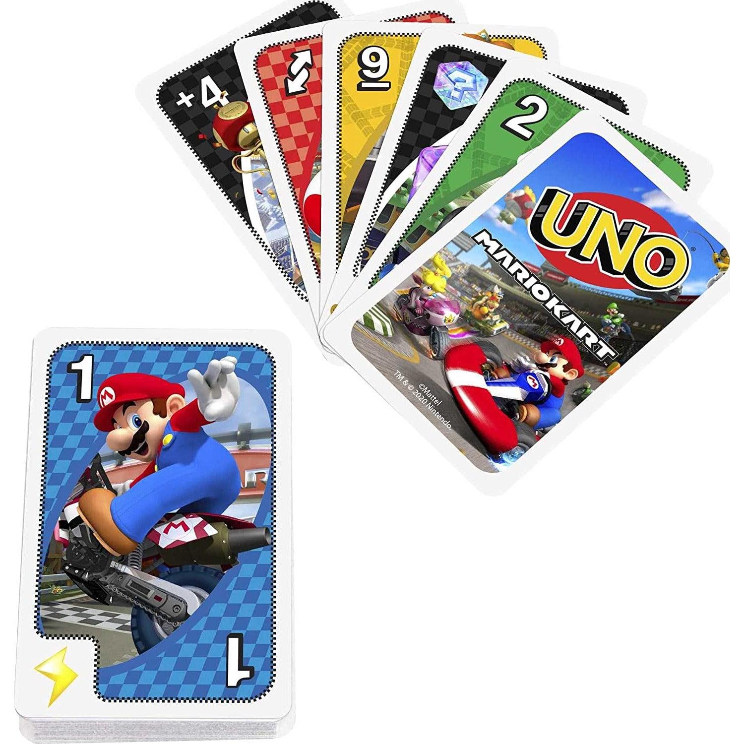 UNO Mario Kart Card Game with 112 Cards & Instructions for Players Ages 7 Years & Older, Gift for Kid, Family and Adult Game Night - BumbleToys - 8+ Years, Boys, Card & Board Games, Clearance, Girls, Puzzle & Board & Card Games