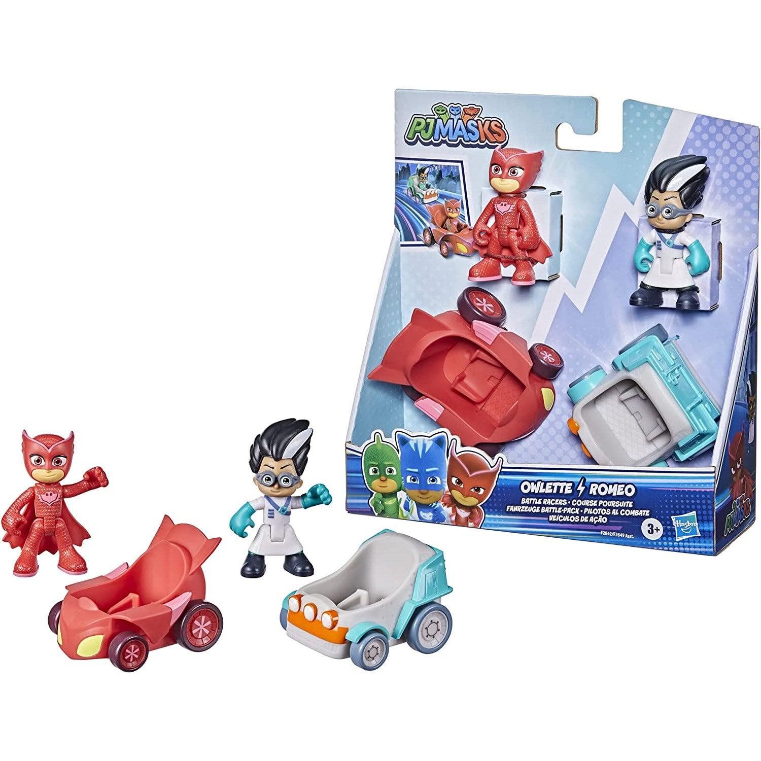 PJ Masks Owlette vs Romeo Battle Racers Preschool Toy, Vehicle and Action Figure Set for Kids Ages 3 and Up - BumbleToys - 5-7 Years, Action Battling, Boys, Catboy, Eagle Plus, Pj Masks, Preschool Toy