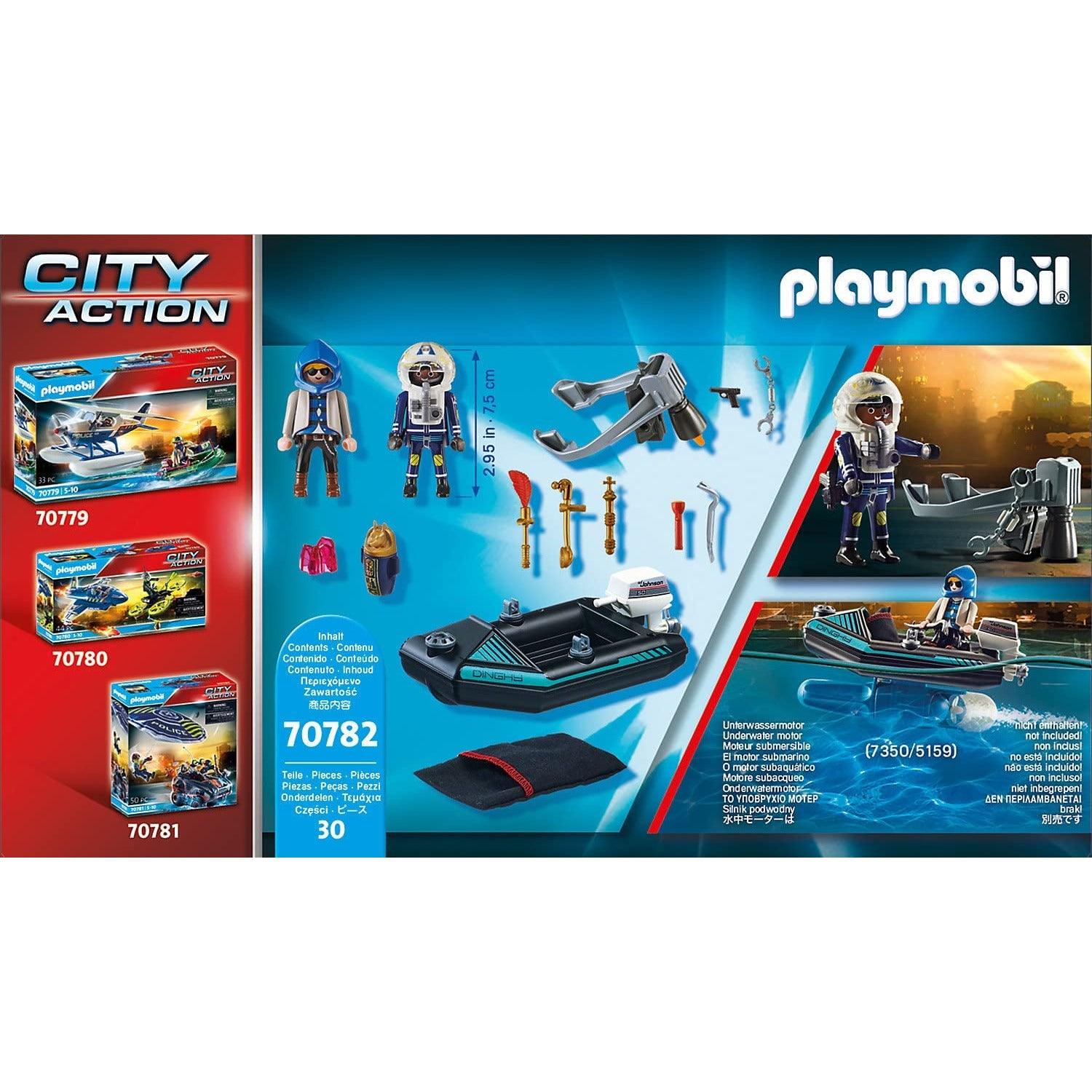 PLAYMOBIL Police Jet Pack with Boat 70782 - BumbleToys - 3+ years, Boys, New Arrivals, playmobil