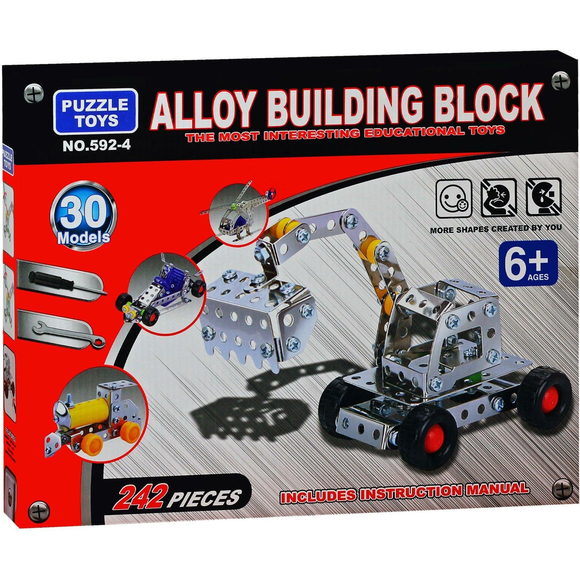 Alloy Building Blocks 30 Model 242 Pieces - BumbleToys - 5-7 Years, Boys, Building Sets & Blocks, Toy House
