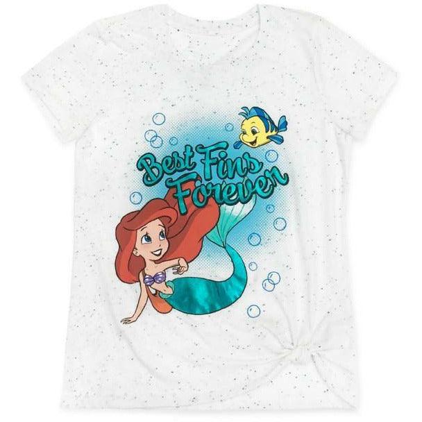 Ariel and Flounder Side Knot T-Shirt for Girls – The Little Mermaid Size 7-8 - BumbleToys - 8-13 Years, Clothing, Girls, Kids Fashion, Mermaid, OXE, T-shirt