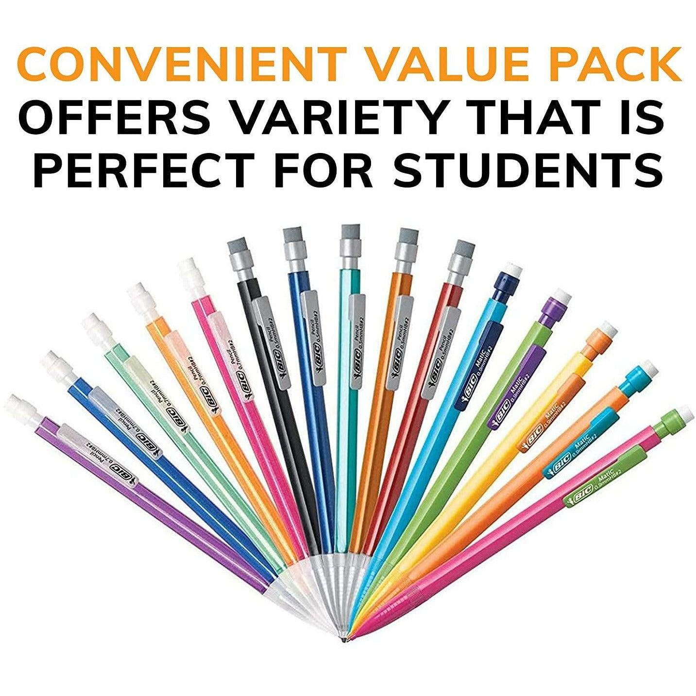 BIC Mechanical Pencil Variety Pack, Number 2 Mechanical Pencils With Erasers, Fine Point (0.5mm), Medium Point (0.7mm) and Thick Point (0.9mm), 60 Count, Bulk Mechanical Pencils for School or Work - BumbleToys - 14 Years & Up, 18+, 5-7 Years, 6+ Years, 8-13 Years, Drawing & Painting, OXE, Pencil, School Supplies, Stationery & Stickers