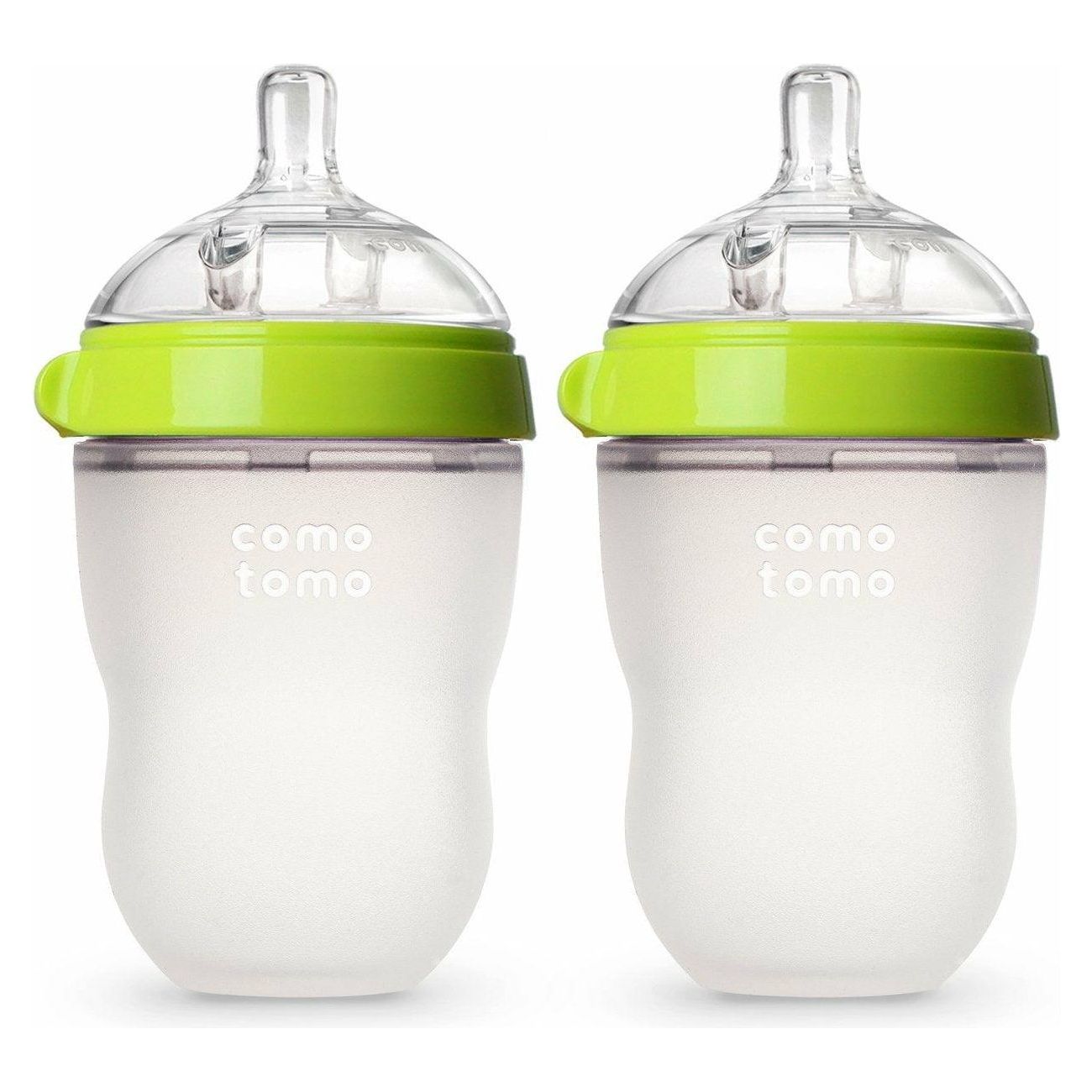 Comotomo Baby Bottle, Green, 8 Ounce (2 Count) - BumbleToys - 0-24 Months, Babies, Baby Saftey & Health, Boys, Comotomo, Feeding Bottle, Girls, Pre-Order, Water Bottle