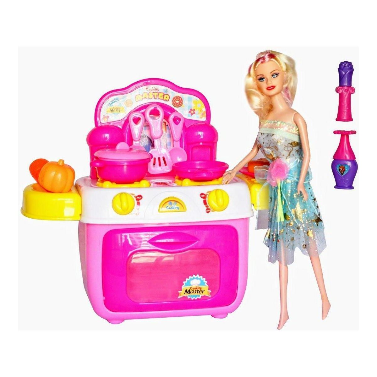 Cooking Master Luxury Kitchen Set With Doll - BumbleToys - 5-7 Years, Girls, Kitchen & Play Sets