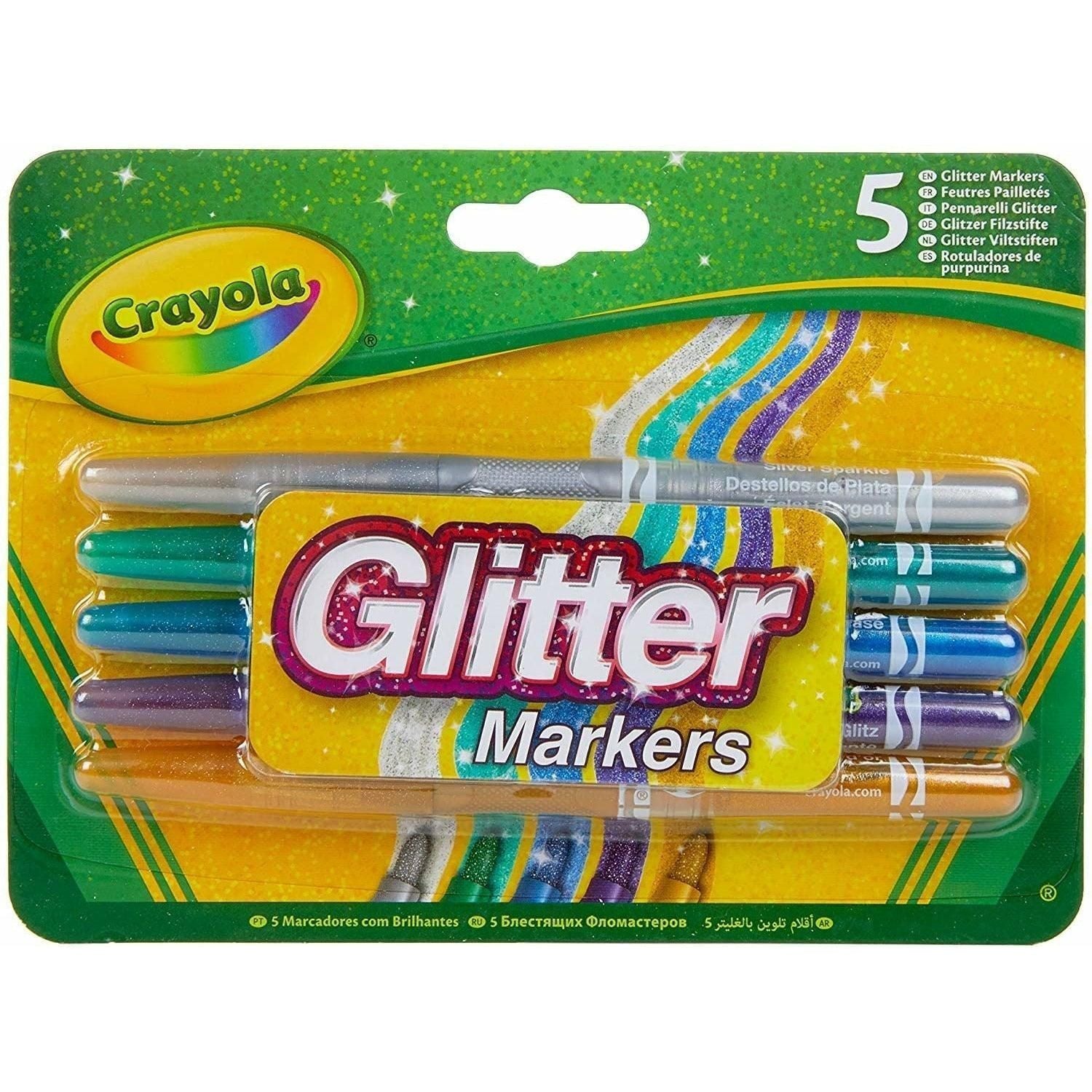 Crayola Glitter Markers, For Kids 5 Pcs – BumbleToys