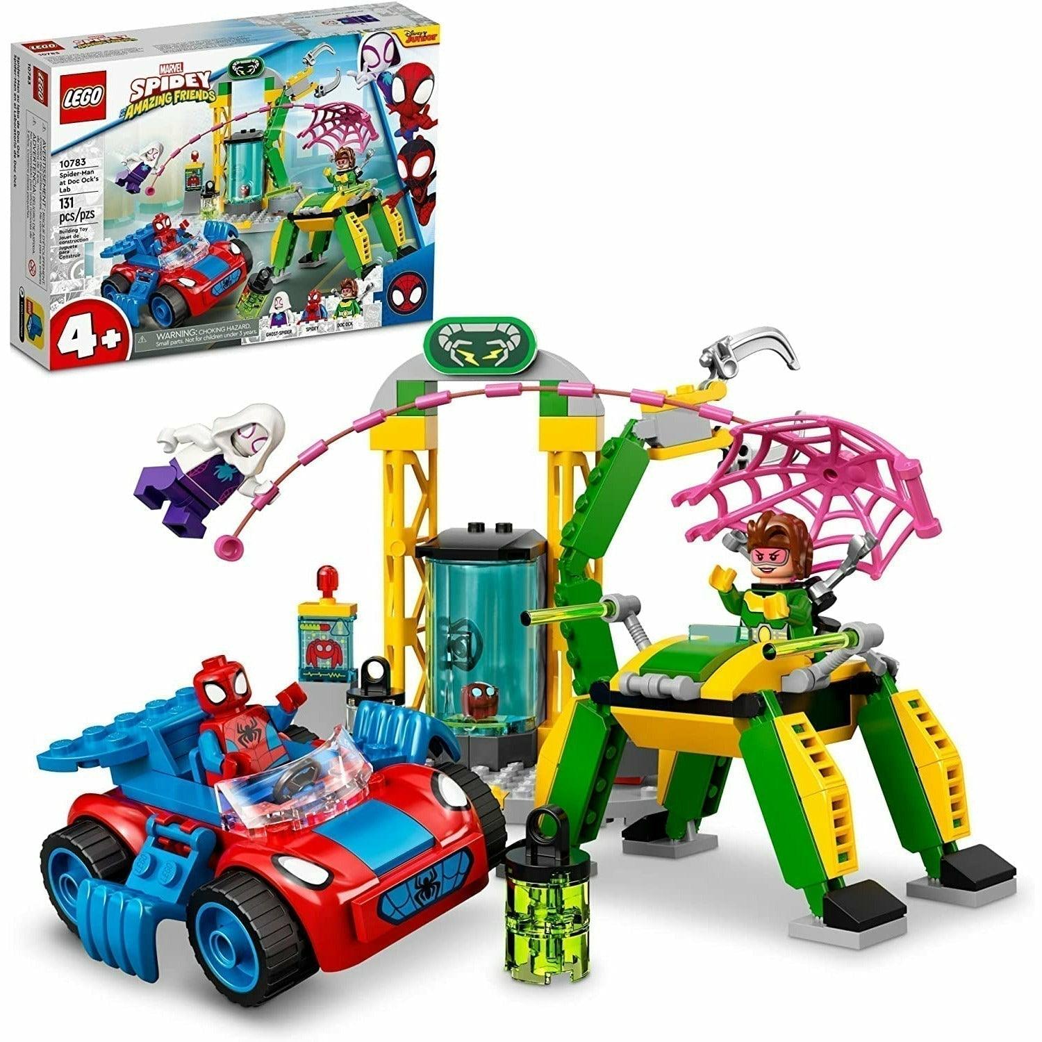 LEGO 10783 Marvel Spidey and His Amazing Friends Spider-Man at Doc Ock’s Lab Building Kit (131 Pieces) - BumbleToys - 4+ Years, 5-7 Years, Avengers, Boys, Figures, LEGO, Marvel, OXE, Pre-Order, Spider man