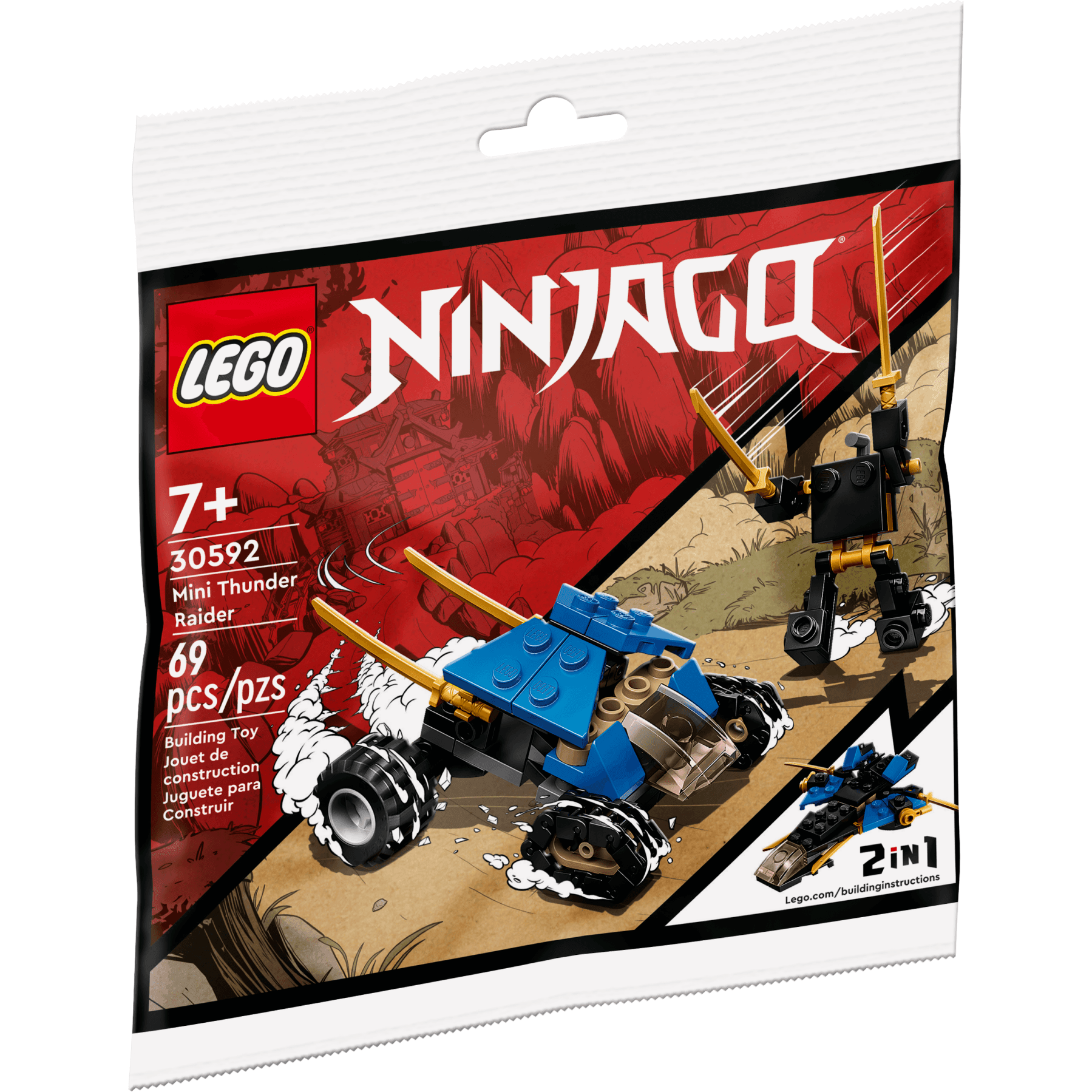 LEGO NINJAGO 30592 Mini Thunder Raider 69 Pieces - BumbleToys - 8+ Years, 8-13 Years, Boys, LEGO, Ninjago, OXE, Pre-Order