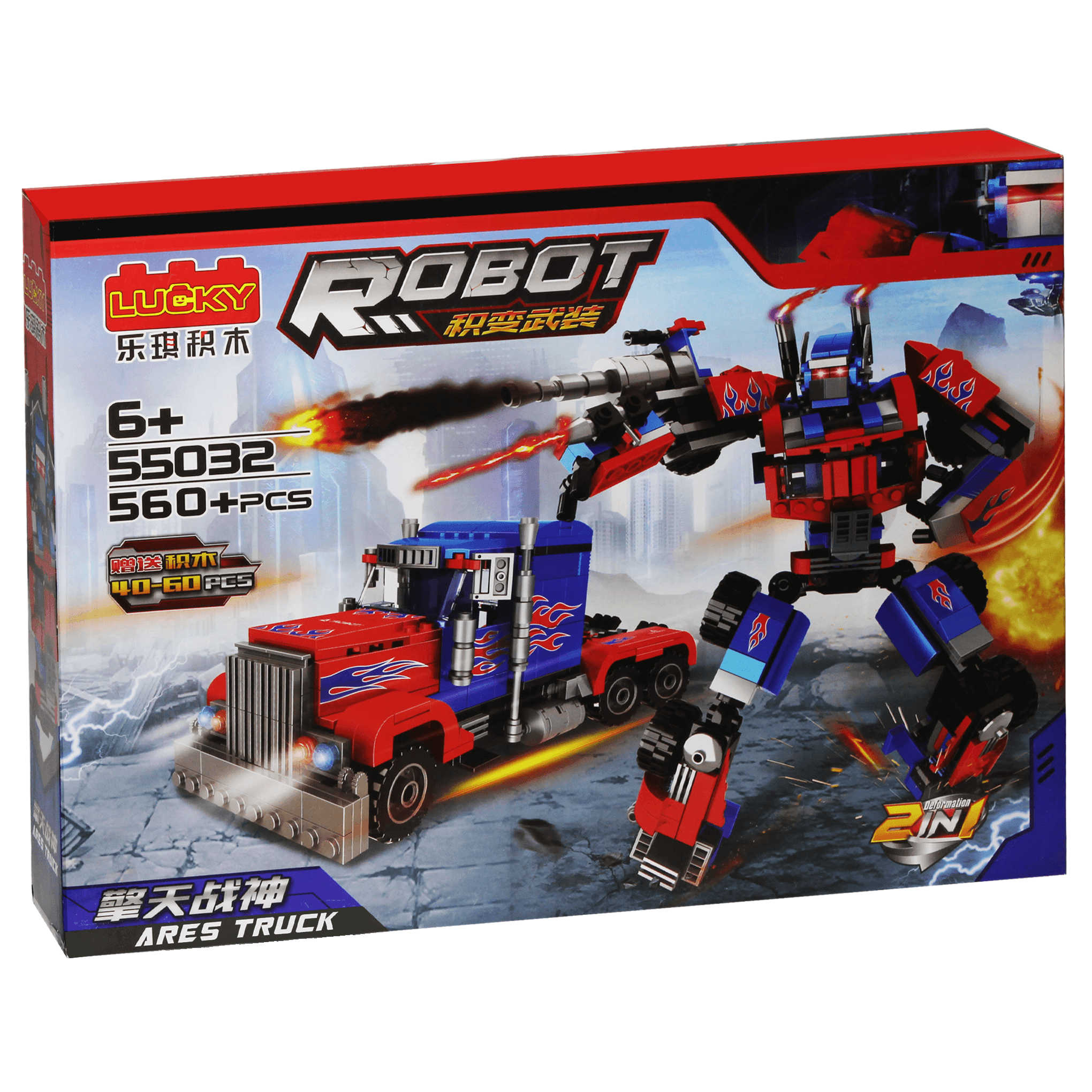 Lucky 55032 2 In 1 Transoformers Optimus Prime Robot and Car Building Kit (560 Pcs) - BumbleToys - 14 Years & Up, 18+, Boys, Building Sets & Blocks, Creator, LEGO, Rocket Raccoon, Toy Land