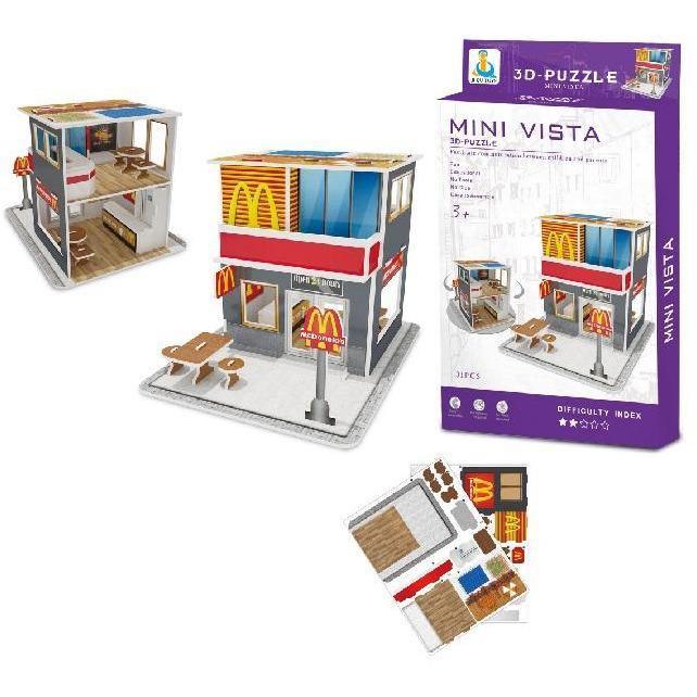 Mcdonalds Mini Vista 3D Puzzle 31 Pieces - BumbleToys - 3D, 5-7 Years, Boys, Girls, Puzzle & Board & Card Games, Puzzles & Jigsaws, Toy Land