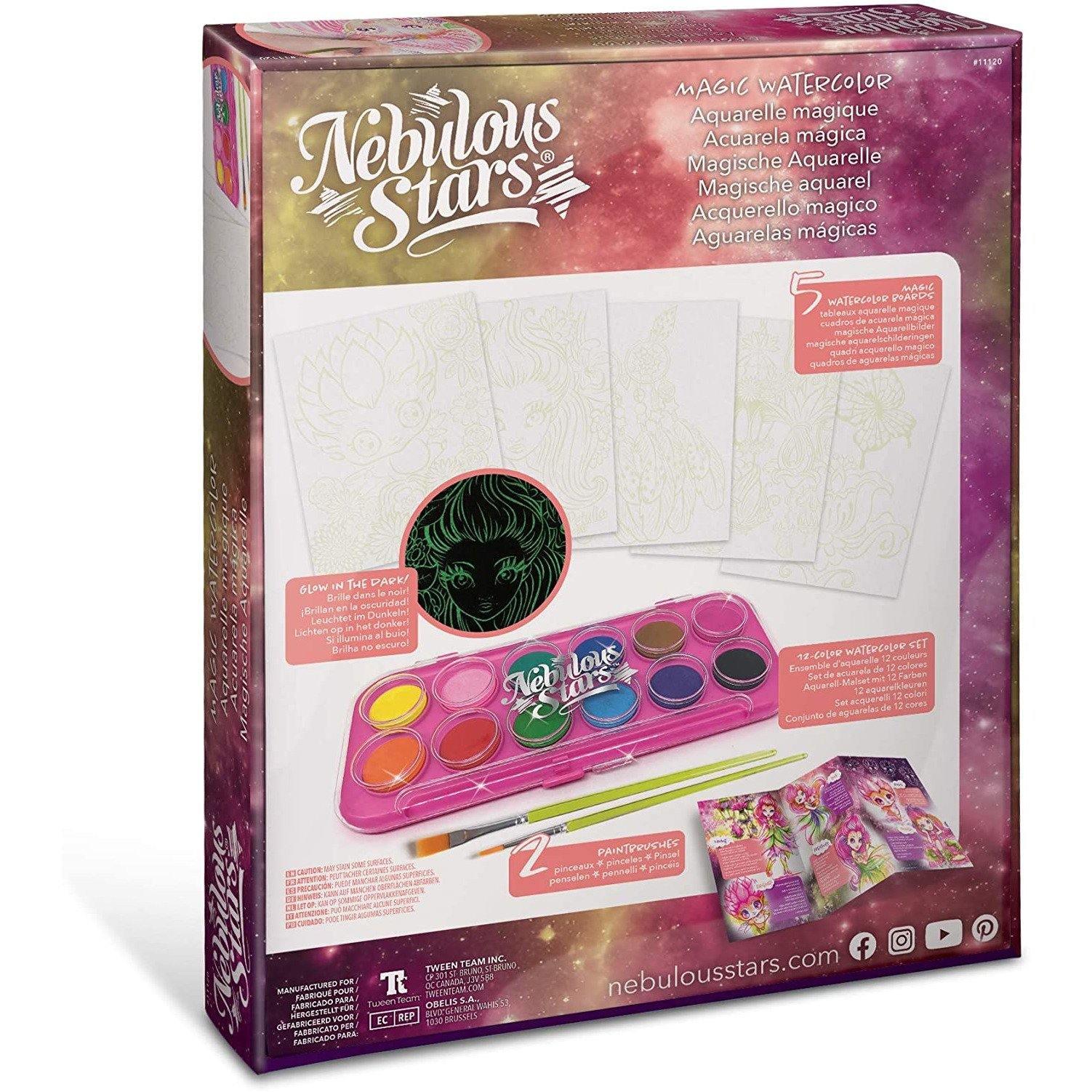 Nebulous Stars Petulia's Glow in the Dark Magic Watercolor Kit - BumbleToys - 8-13 Years, Drawing & Painting, Eagle Plus, Girls