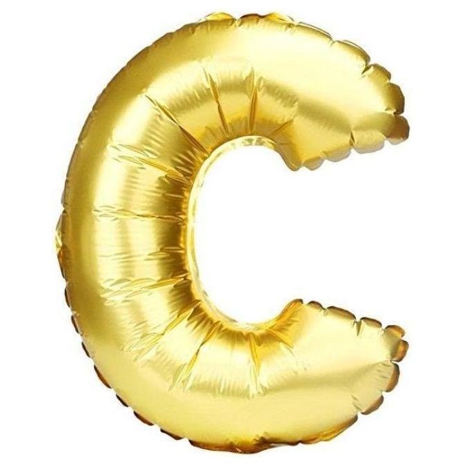 Party Time C Letter Foil Gold Balloon - BumbleToys - Balloons, Birthday, Helium, KH, Party Supplies, Unisex