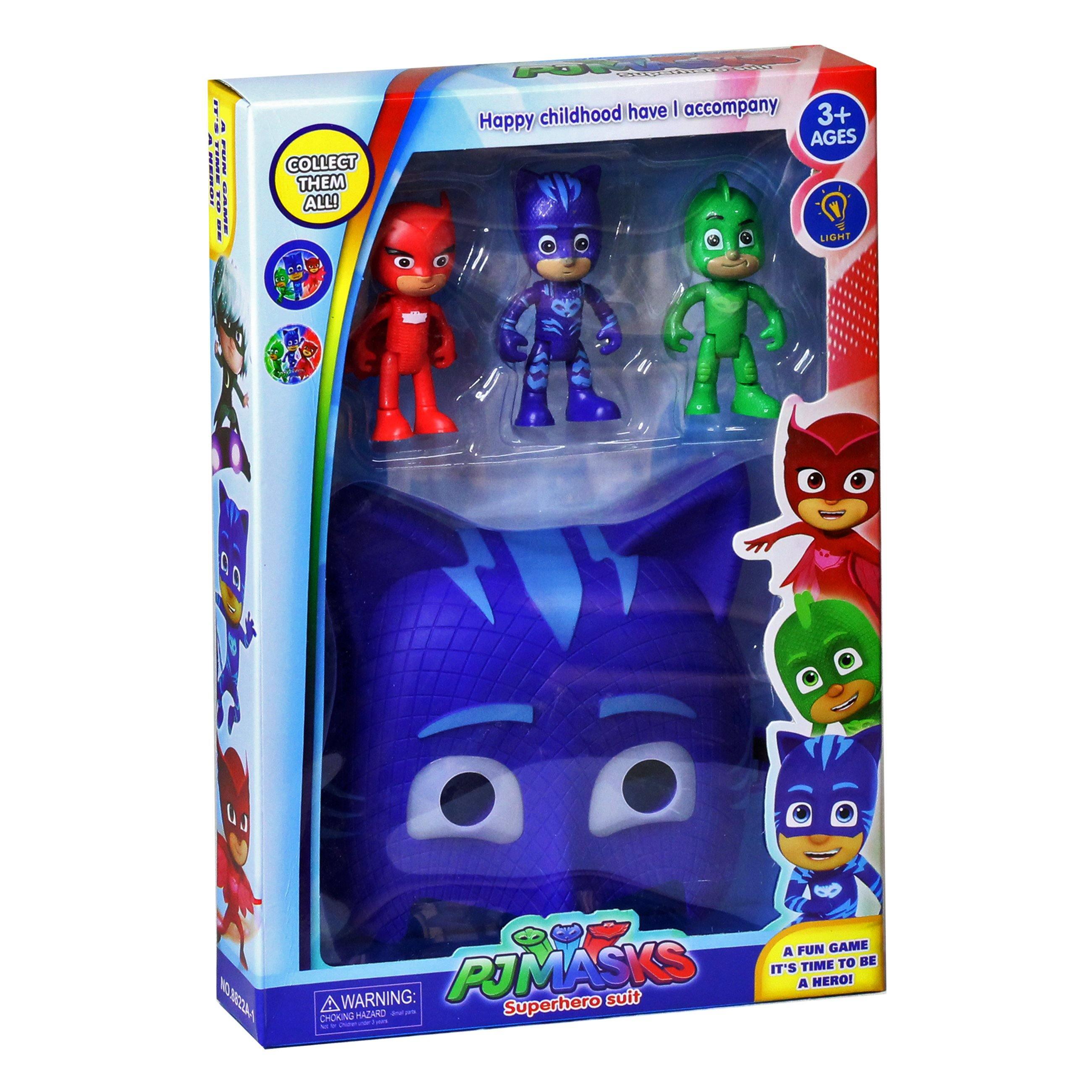 PJ Masks 4 In 1 Action Figures Play Set - Blue Mask - BumbleToys - 5-7 Years, Action Battling, Boys, Funday
