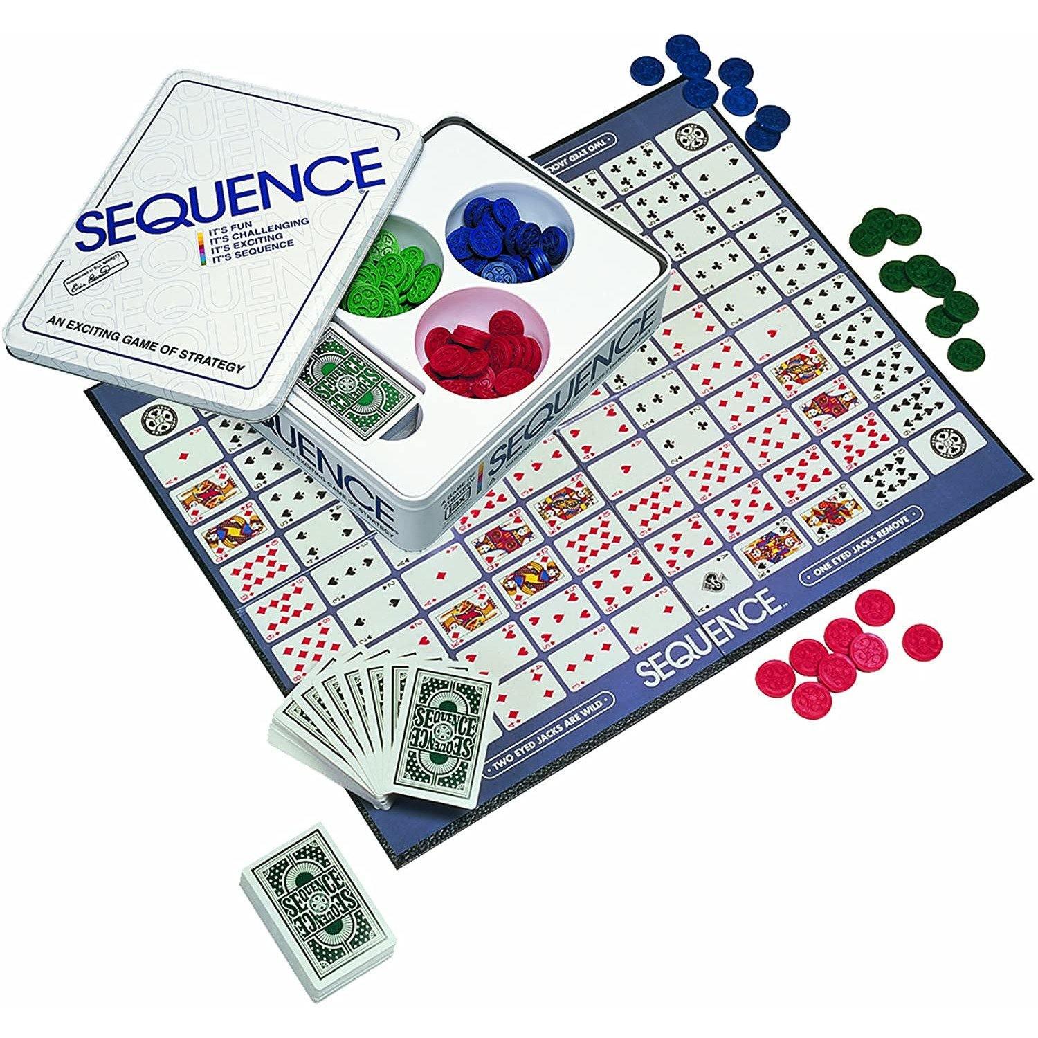 Sequence Game With Folding Board, Cards And Chips - BumbleToys - +18, 8-13 Years, Card & Board Games, Puzzle & Board & Card Games, Toy Land, Unisex