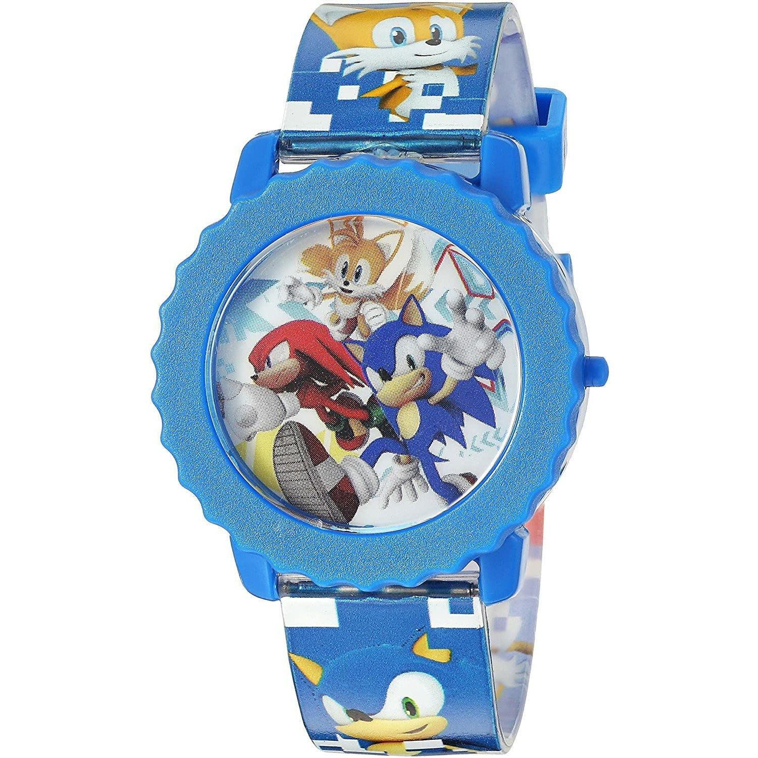 Sonic the Hedgehog Kid's Quartz Watch with Plastic Strap, Blue, (Model: SNC4028) - BumbleToys - 5-7 Years, Boys, OXE, Pre-Order, Sonic, Wrist Watches