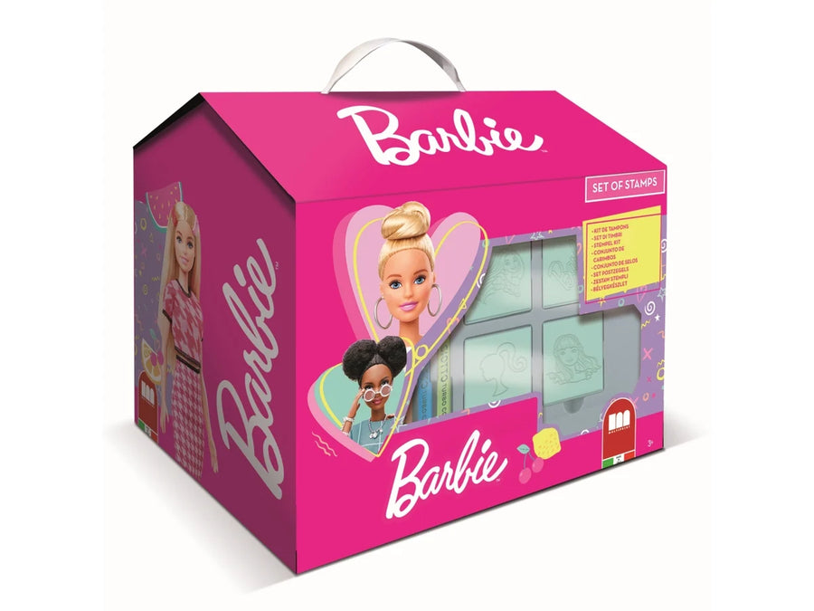 Multiprint Barbie Wooden Stamp Box Set with Carrying Handle
