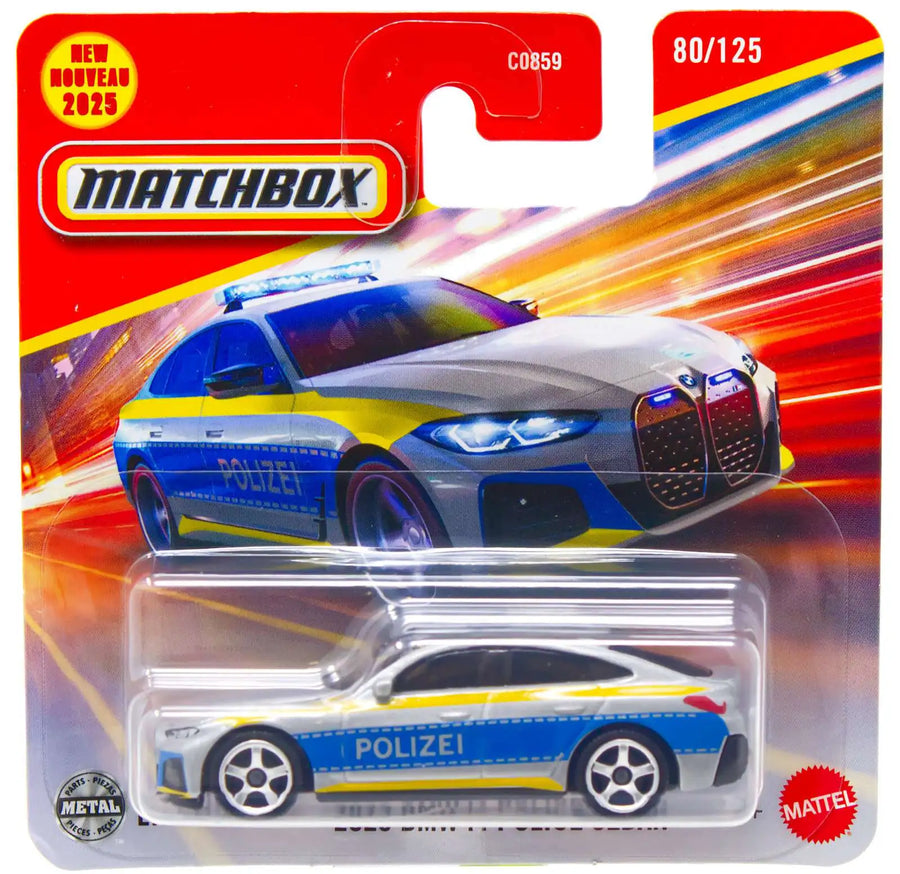 MatchBox Die Cast 1:64 Scale Vehicle - 2023 BMW i4 Police Sedan