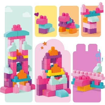 Mega Bloks First Builders Building Bag – Pink, 60 Pieces