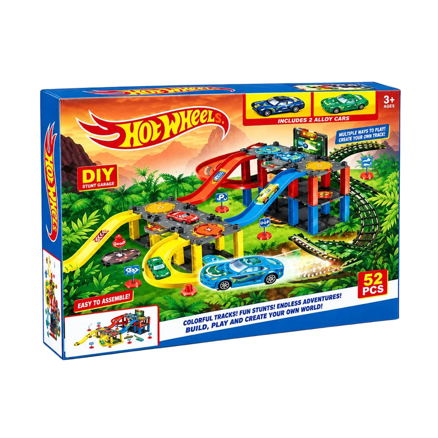 Hot Wheel DIY Crocodile Race Track Set with 2 Alloy Cars