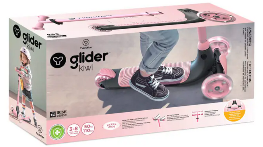 Yvolution YGlider Kiwi 3-Wheel Kids Scooter – Pink
