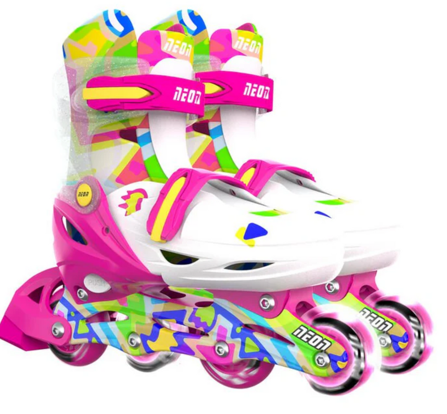 Neon Combo Skates – Pink/Yellow, US Size 3-6