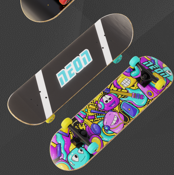 Neon Delta Skateboard 28 Inch – Purple