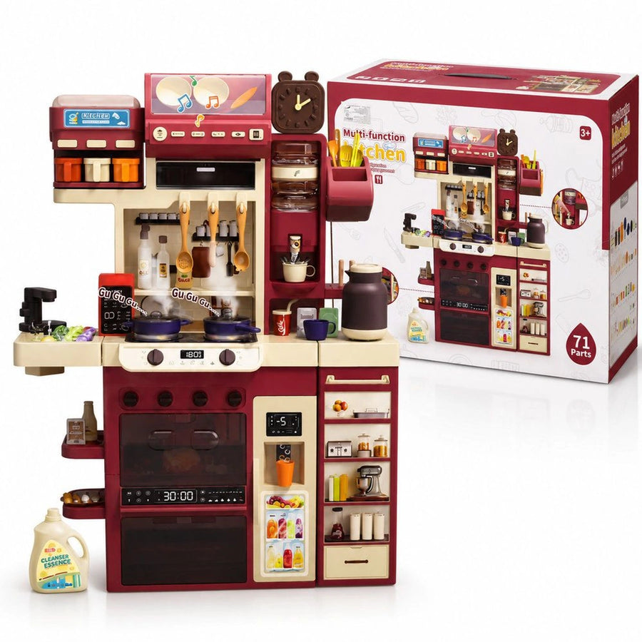 Kids Multi-Function Kitchen Playset – 71-Piece Cooking Set with Lights, Sounds, Oven & Sink