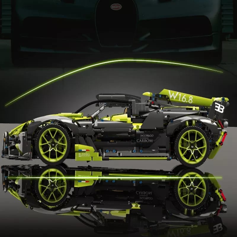KBOX 10211 Green Bugatti Building Blocks Set – 3588 PCS (1:8 Scale