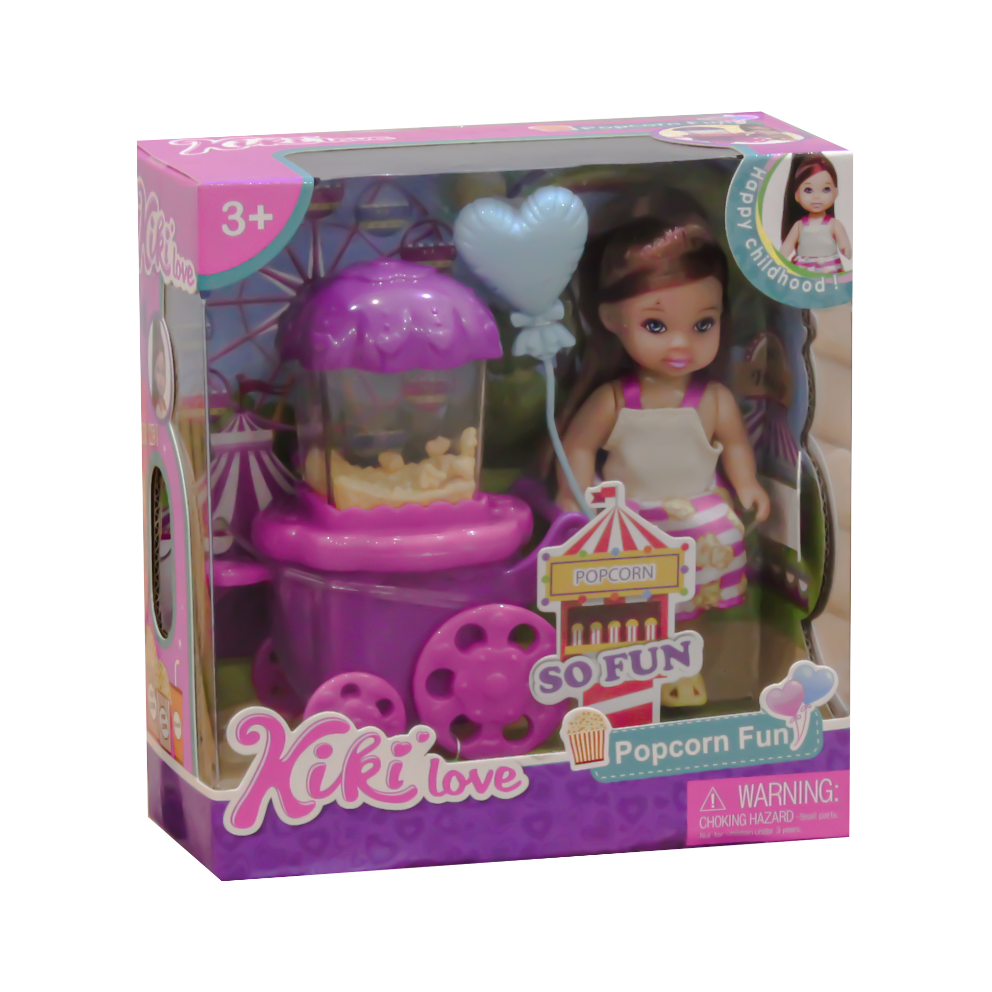Popcorn Cart Set with Doll for Girls